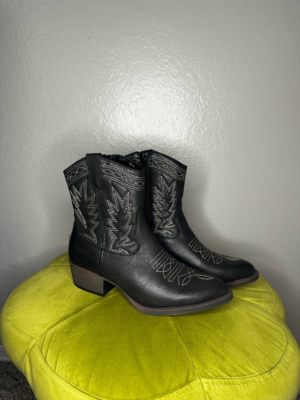 Coconuts by Matisse Black Embroidered Ankle Pistol Cowboy Boots
